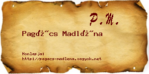 Pagács Madléna névjegykártya